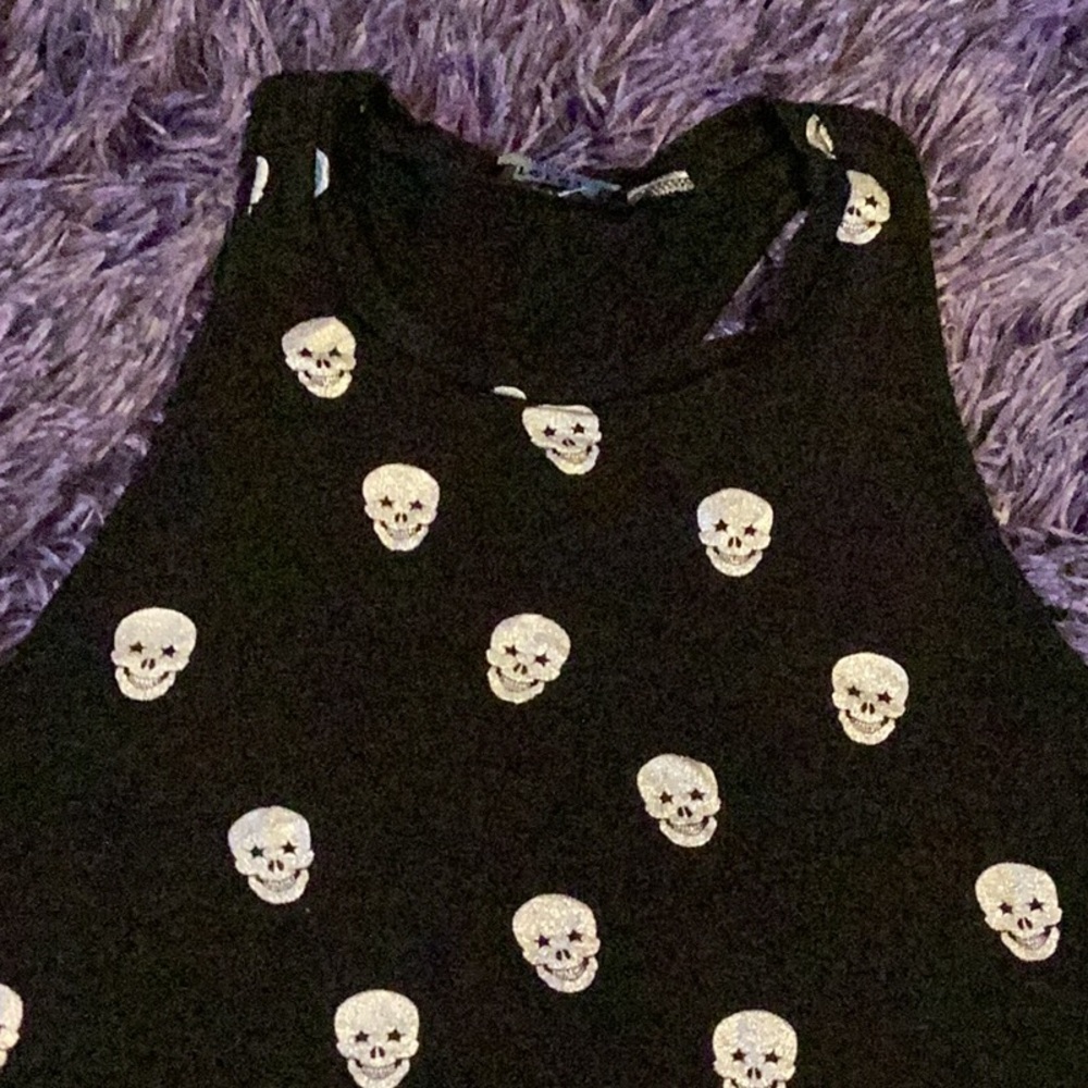 Terez silver skull racer back tank top - Picture 2 of 7